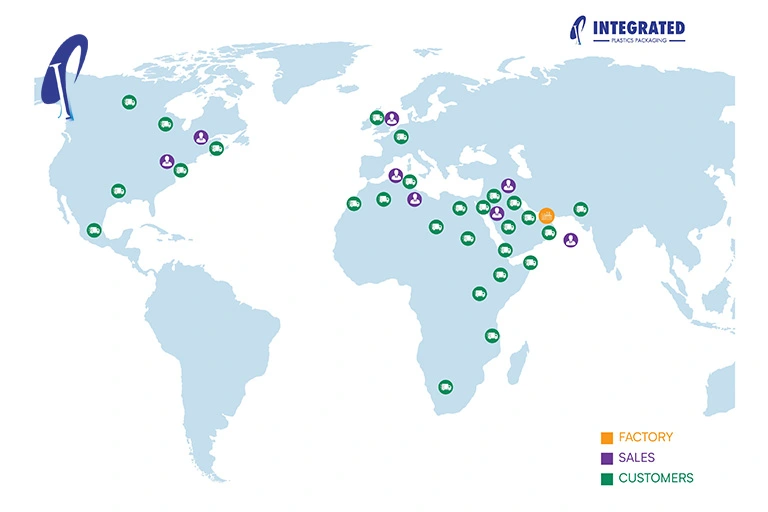 Integrated Plastics Packaging global customer network map